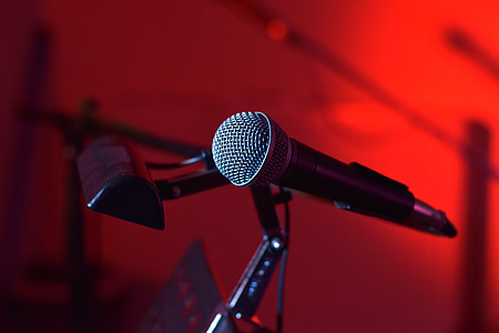 microphone, live music, band, music, stage