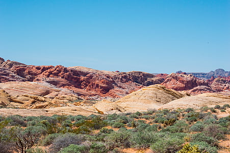 dolinie ognia, Nevada, park narodowy, Pustynia, dolinie ognia, czerwonych skał, krajobraz