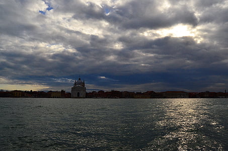 Veneza, água, céu, Itália, Baía, canal, edifício