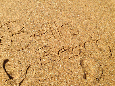 pludmale, smilts, Bells beach, Viktorija, Austrālija
