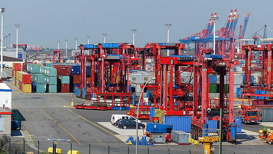 podizač kontejnera, kontejner, luka, kontejner platforma, podići, teretnog prometa