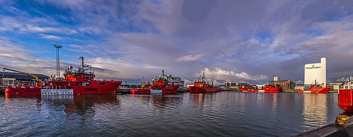 vedere panoramică, Esbjerg, port