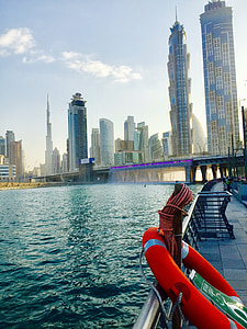 Dubai, kanaal, binnenwateren, Landmark, stad, water, reizen