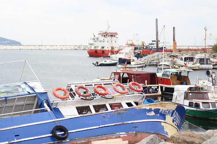 aluksen, Istanbul, Sea, näkymä, Pier, Bay, veneet
