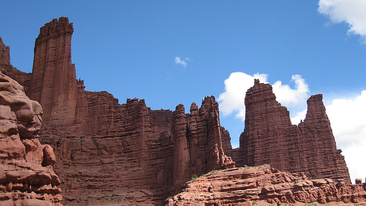 Fisher towers, landschap, zand steen, Cutler, Moab, Utah