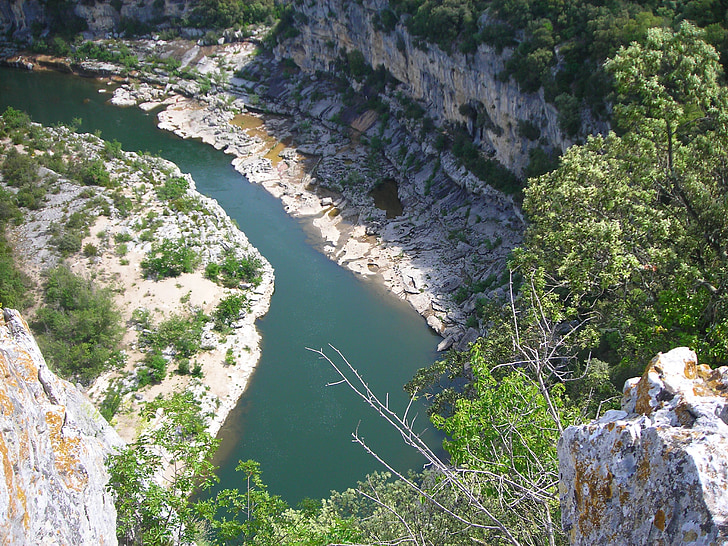 Ardèche, floden, Frankrike, Canyon, Gorge