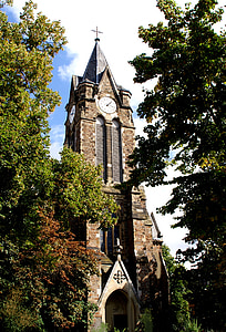 Igreja, Rheinland, Neuwied, locais de interesse, arquitetura, céu, azul