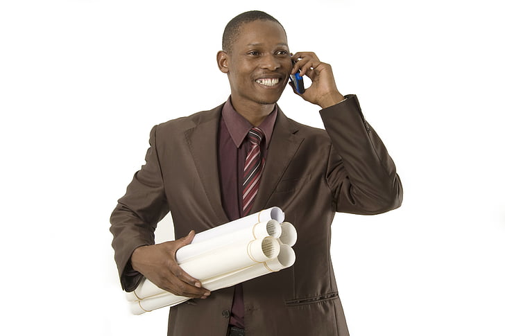 man, person, business, businessman, african, phone, plans