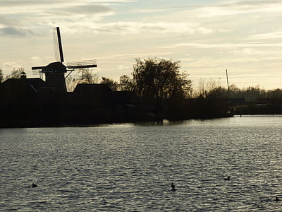 angin mill, Belanda, rijpwetering, koppoel, Clay genangan, air