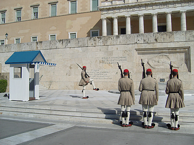 bewaker, wisseling van de wacht, Griekenland, Athene, uniform, Grieks, regering