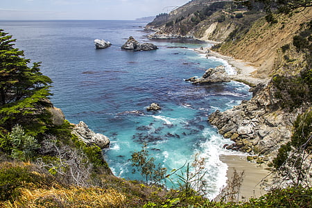 big sur, california, pacific, sea, nature, ocean, coast
