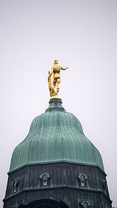 Dresden, Ayuntamiento de la ciudad, Torre, edificio, Spire, oro, Torre del Ayuntamiento