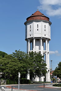 water tower, emden tower, white