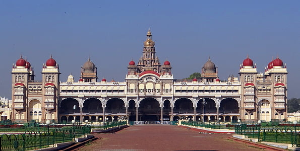 Mysore palace, arsitektur, Landmark, struktur, bersejarah, perjalanan, Indo-saracenic