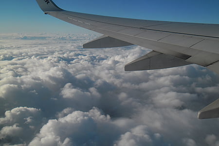 равнина, полет, небето, облак, пътуване, авиокомпании, лети до летището