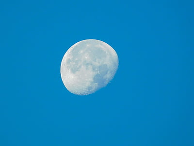 månen, himmelen, astronomi, himmelblå, lys, dag, måneskinn