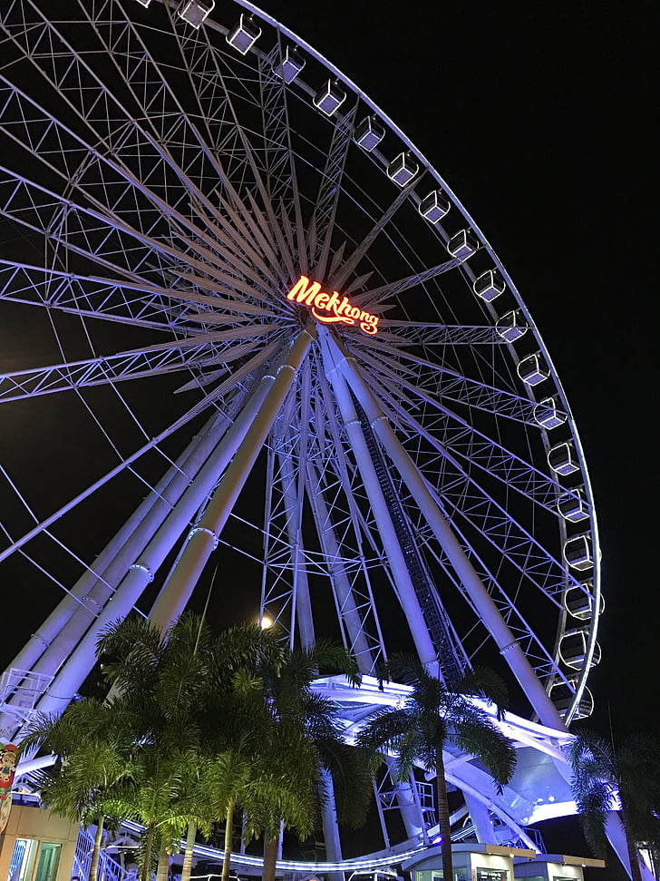 Bangkok, Trajekti kolesa, Park, noč, počitnice, panoramsko kolo Wiener Riesenrad, zabavno