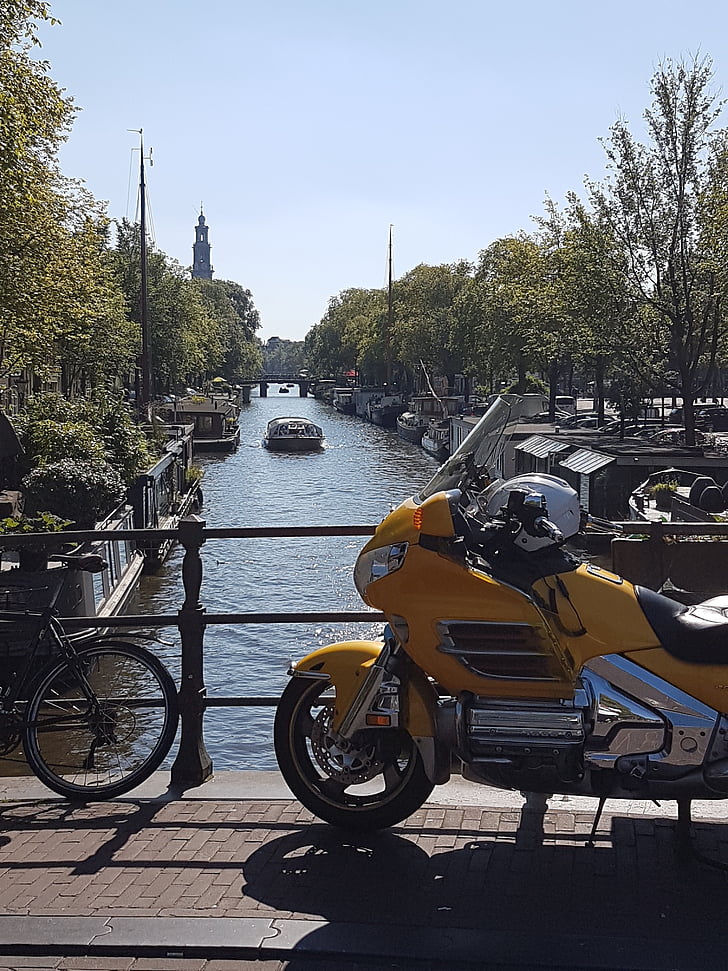 Prinsengracht, Amsterdam, Goldwing gl1800, Honda