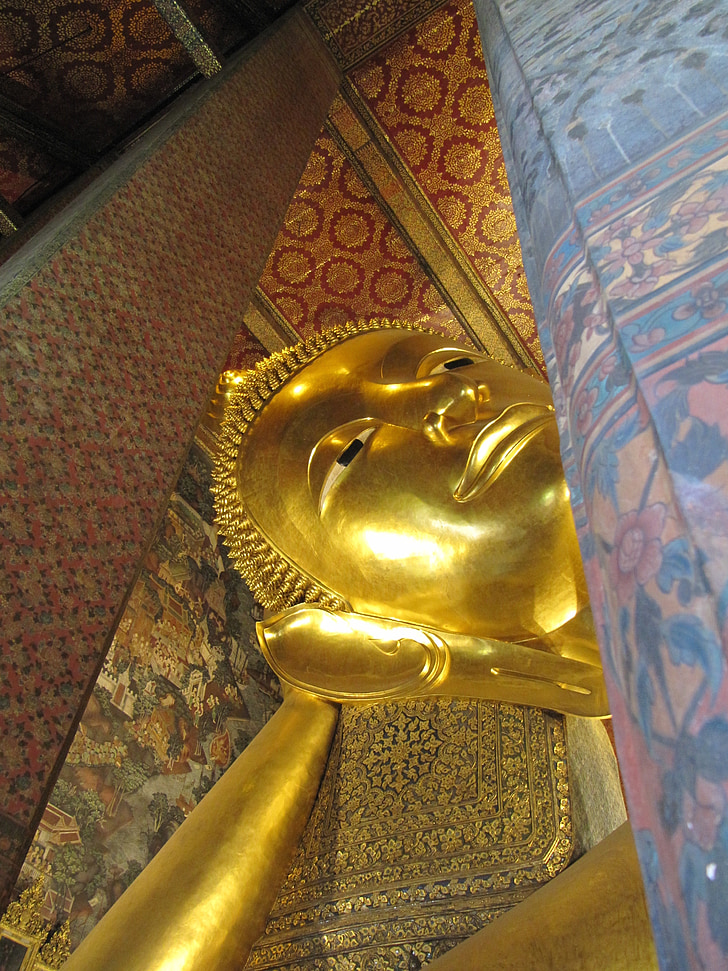 Wat po, Buddha, Thailand, guld, Thai, staty, religion