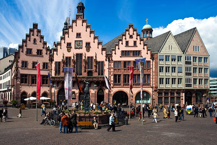 Frankfurt, Town center, Frankfurt am main-Tyskland, gamle bydel, Romerne