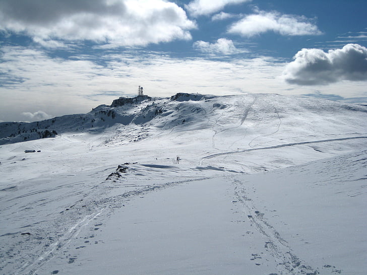 italy, south tyrol, landscape, winter, snow, ice, sky