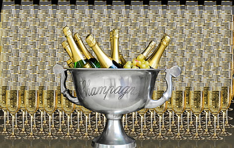 drankje, Champagne, vieren, bril, grenzen aan, champagneglazen, Champagne glas
