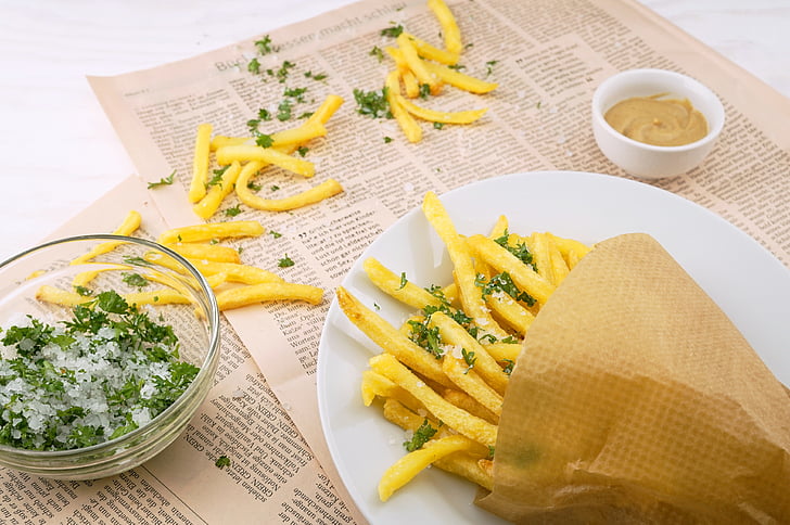 appetizer, delicious, dish, fast food, food, french fries, herb
