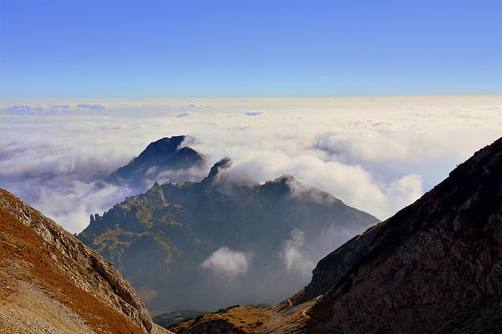 muntanyes, núvols, paisatge, cel, núvol, carega, Itàlia