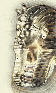 투 탕 카 문, 죽음의 마스크, 이집트, 동상, 고 대, 이집트, 문화