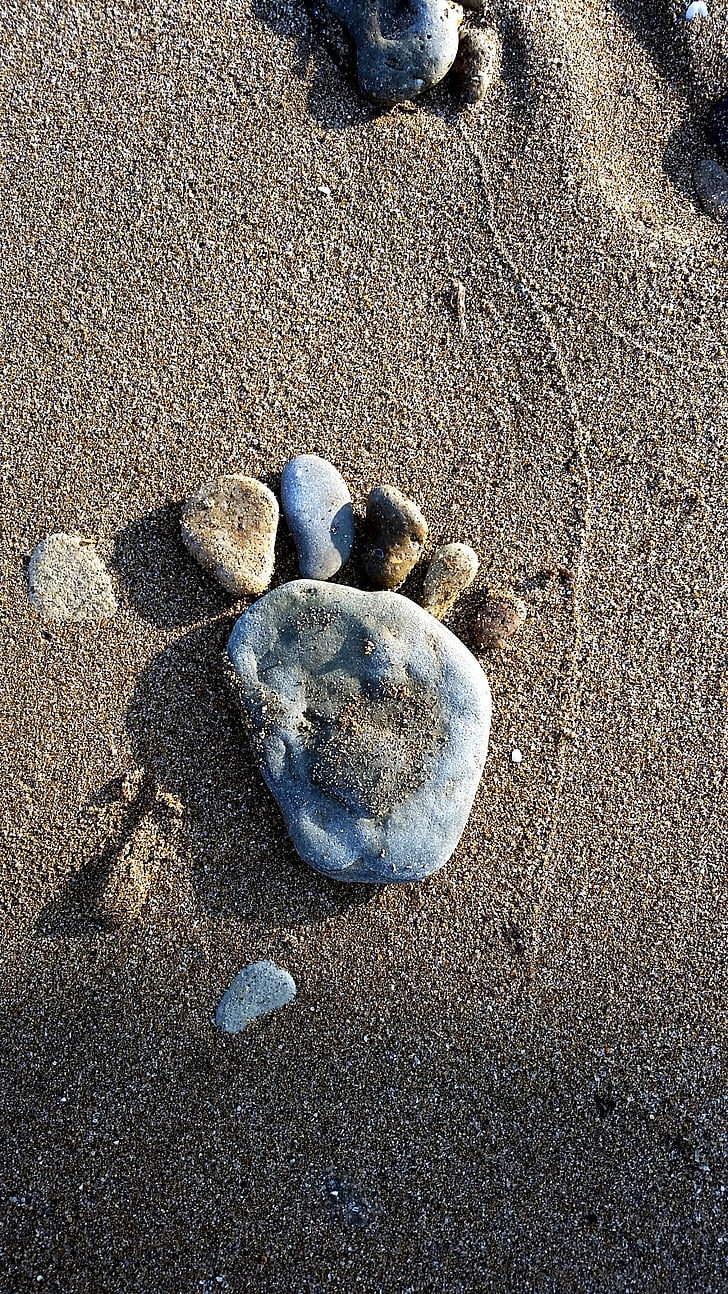 pierres, plage, Italie, pieds, sable, composition, mer