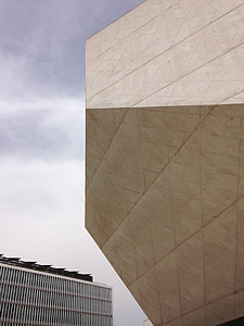 архитектура, Порто, музей, Португалия, перспектива, небе, структура