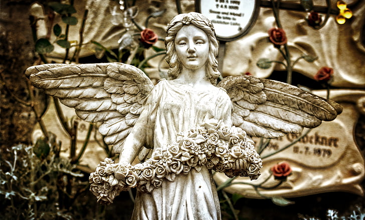angel, symbol, figure, sculpture, wing, angel figure, memory