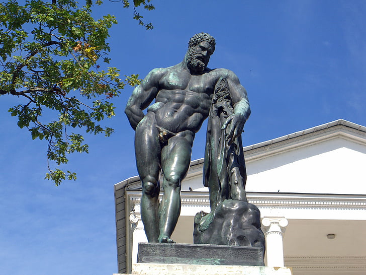 statue de, Hercules, oeuvre, nue, Saint-Pétersbourg, Palais de Catherine, sculpture