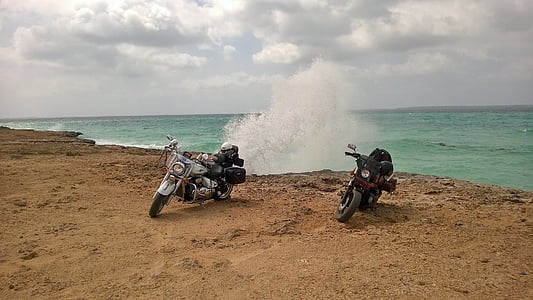 motorcycles, sea, wave, water, farasan island, south of saudia, beach