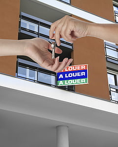 Apartament, sprzedaż, lokator, sprzedany, Agencja, ręce, klucz
