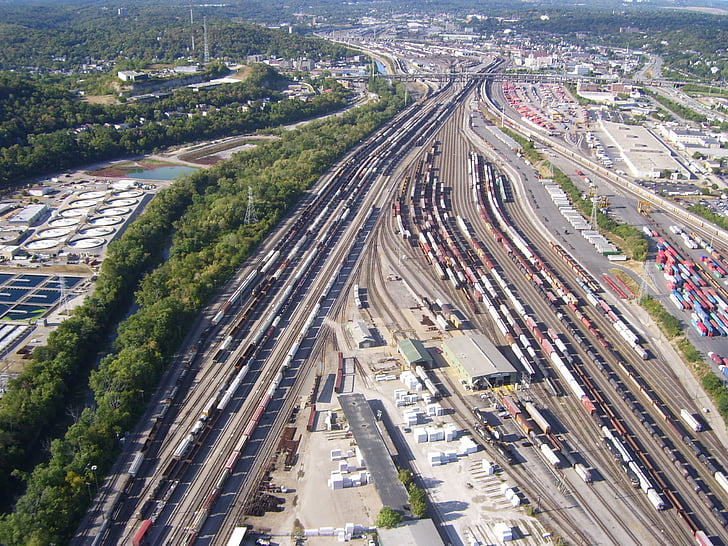 Cincinnati, yarda del tren, ferrocarril de