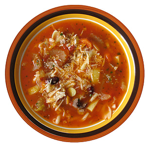 Минестроне, суп, овощной суп, итальянский, питание, плита, съесть
