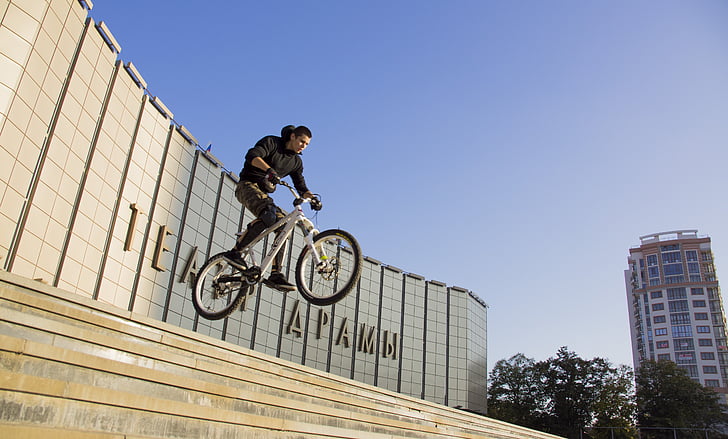 ciclista, bicicleta, extremo, esportes, Krasnodar