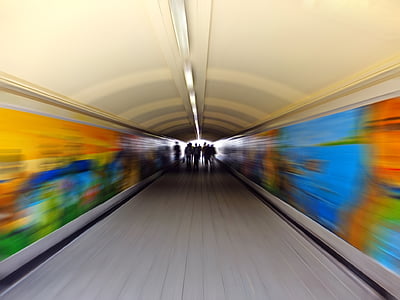 metrou, blur, tunel, oameni, în subteran, metrou, transport