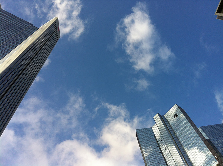 Frankfurt, gratte-ciel, Skyline, Sky, bâtiment, ville, gratte-ciels