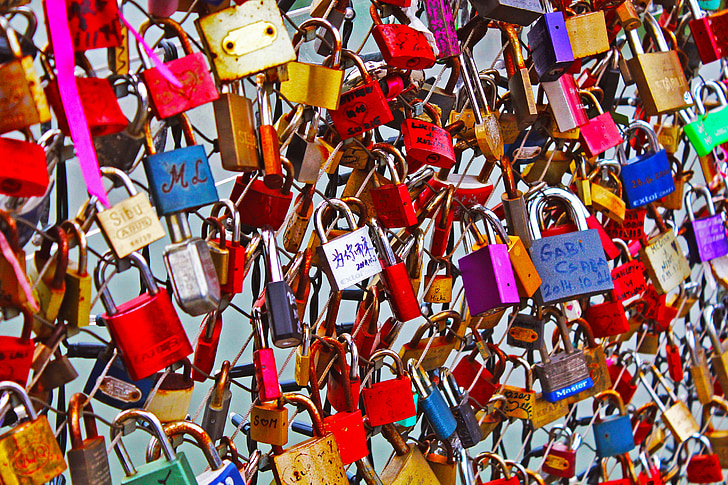 nøgler, låse, kærlighed lock bridge, hængelås, Bridge, Europa, Europæiske