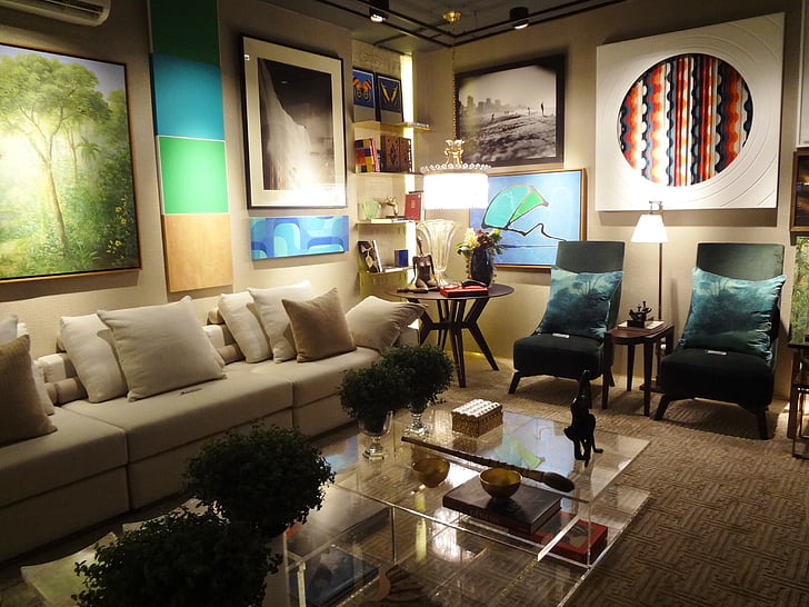 sofa, 2015 farge hus, bagasje, Casa cor, innendørs, innenlandske rom, møbler