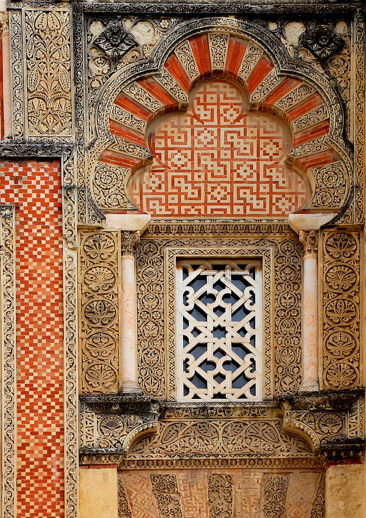 decoració, finestra, Espanya, arquitectura, color, rajoles decoratives, en mosaic vertical
