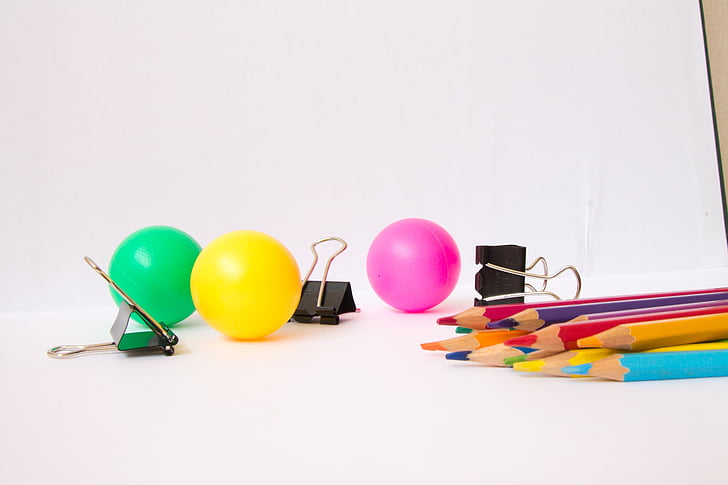 kleur ballen, bal, creatieve, kleurrijke, decoratie, geel, licht