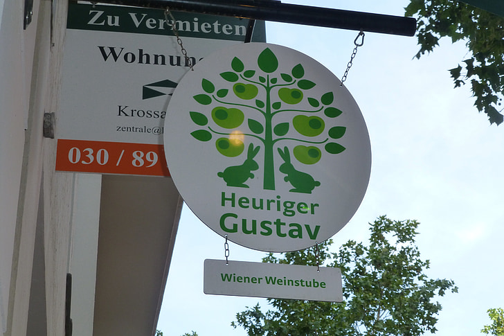 Wiener Wein-bar, Schild, Heuriger