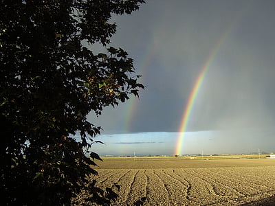rainbow, kampanii, szare niebo