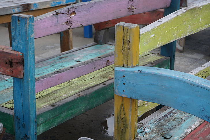 stol, barve, Kmečka, naslikal, lesa, barva