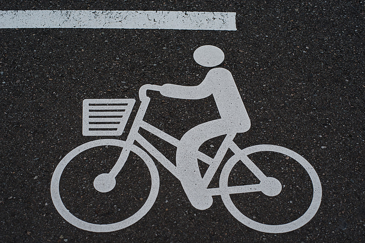 xe đạp, pictogram, biển báo giao thông