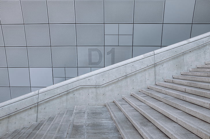 лестницы, Архитектура, бетон, современные, шаблоны, в помещении, ступени и лестницы