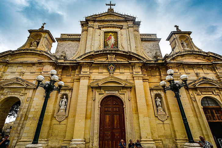 Malta, Mdina, Katedrála, Středomořská, město, kostel, Evropa